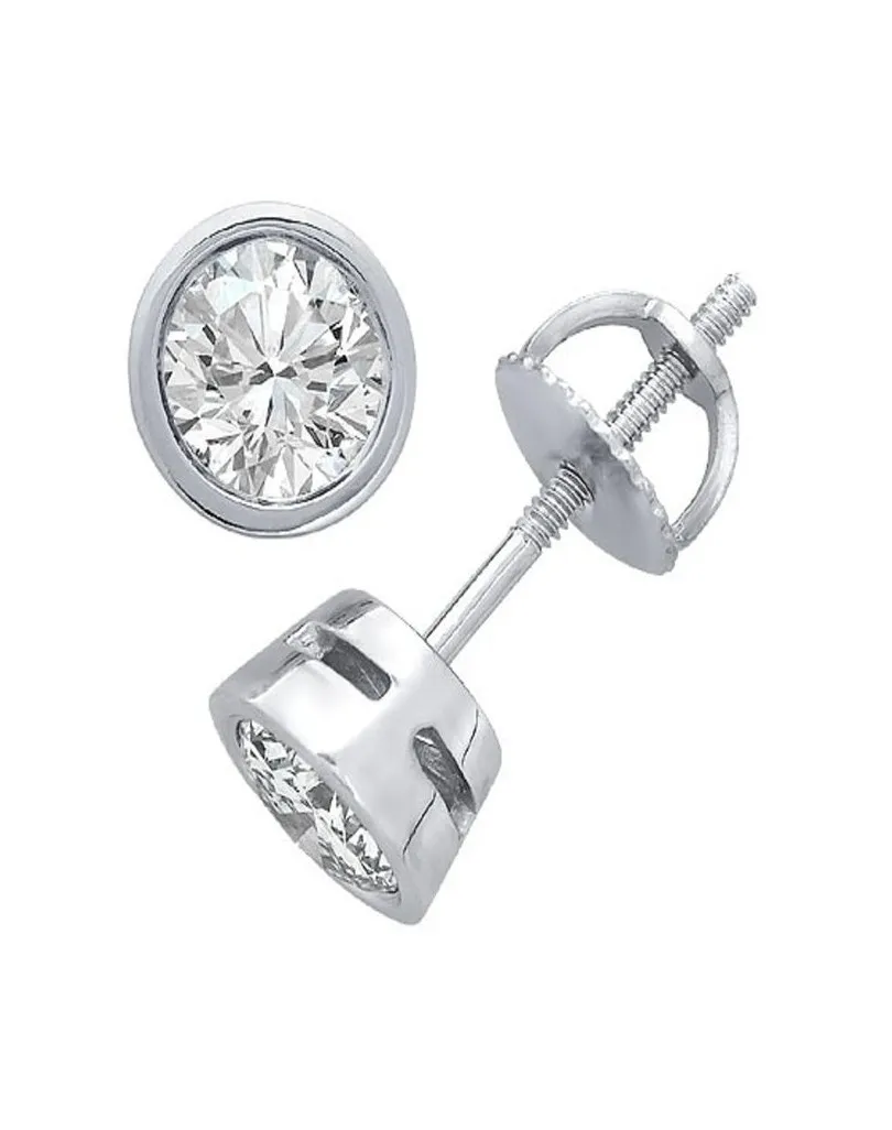Orecchino Jinan in oro bianco 18k con diamante naturale certificato dgc