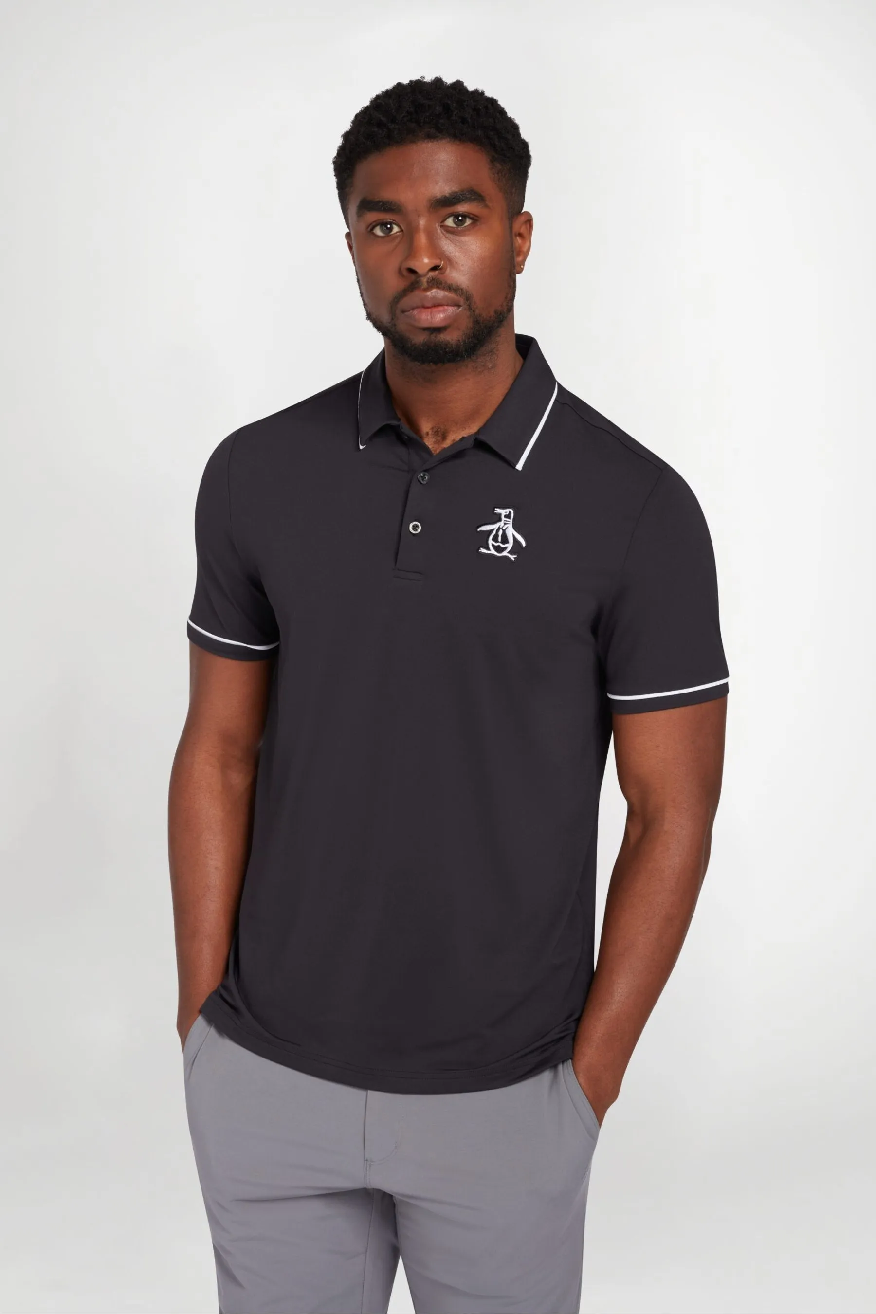 Original Penguin Golf - Nero heritage - Polo con logo Grande Pete