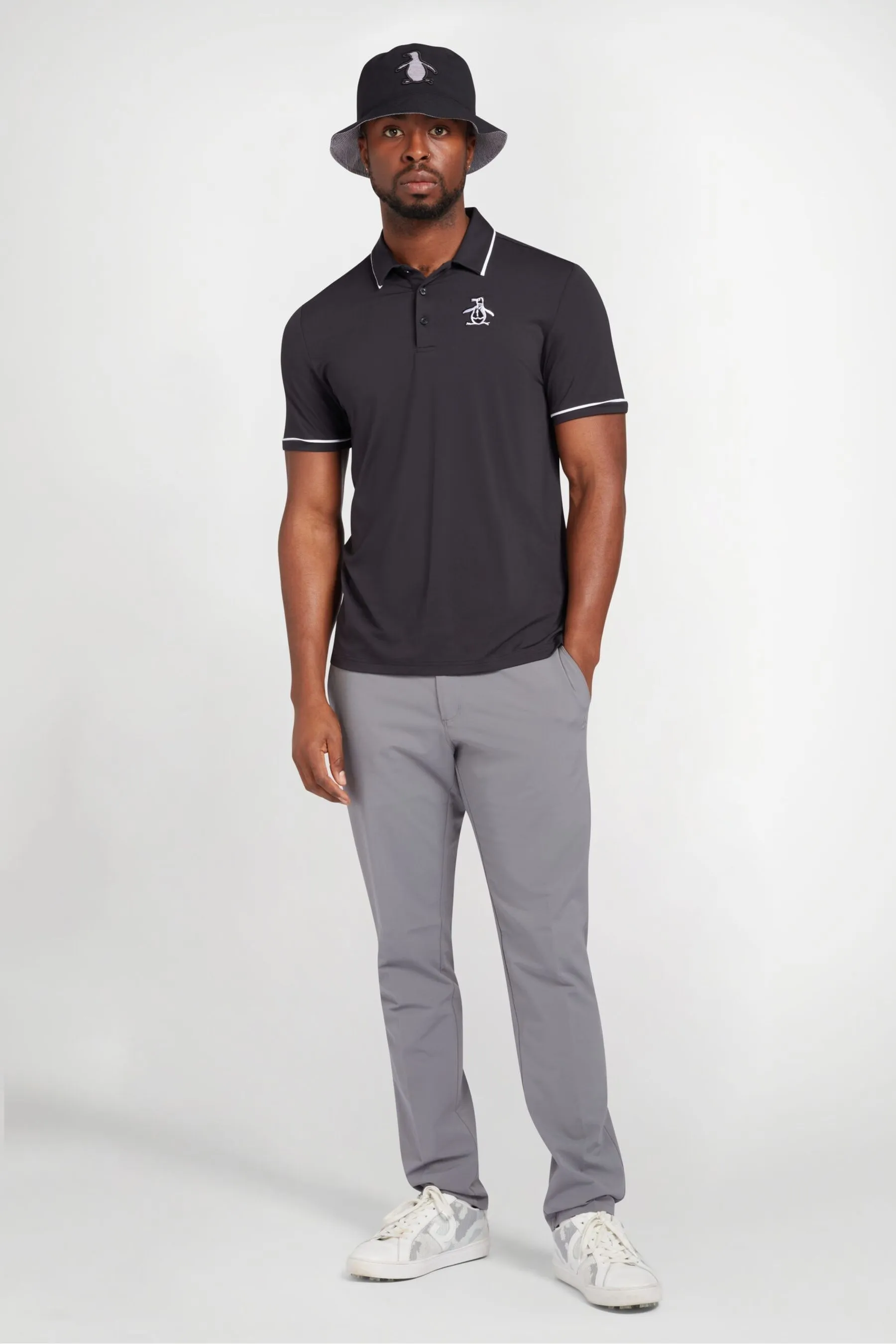 Original Penguin Golf - Nero heritage - Polo con logo Grande Pete