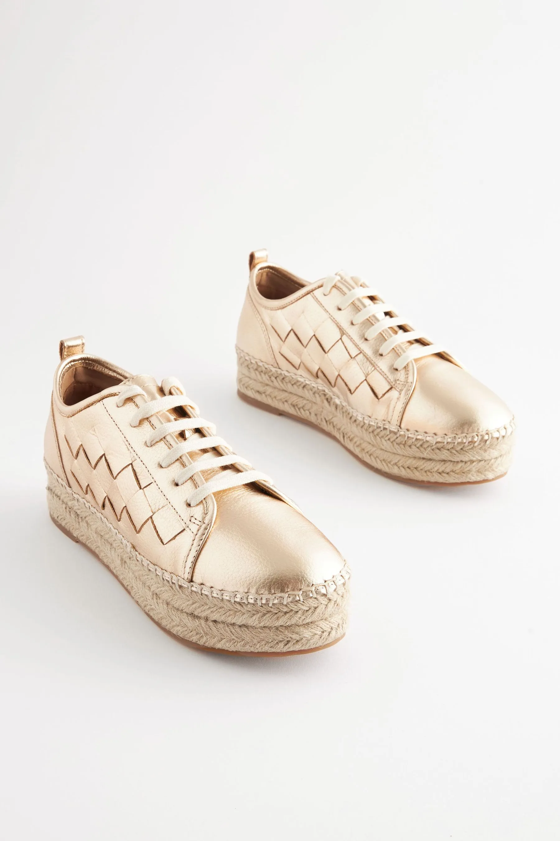 Oro  - Forever Comfort® - Scarpe da ginnastica flatform intrecciate stile espadrilles