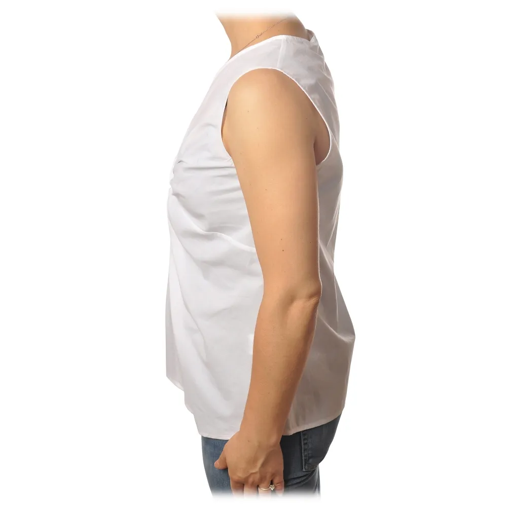 Ottod'Ame - Top con Dettaglio Nodo - Bianco - Top - Luxury Exclusive Collection