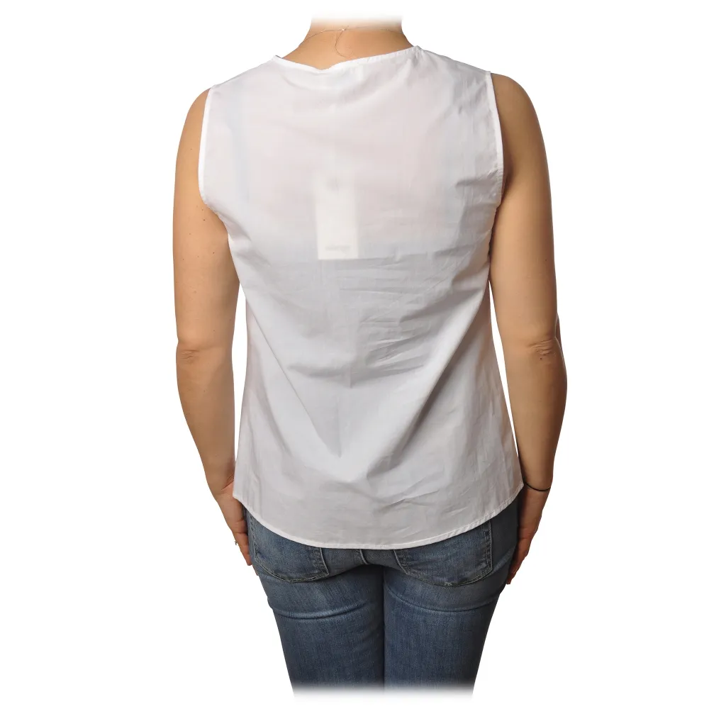 Ottod'Ame - Top con Dettaglio Nodo - Bianco - Top - Luxury Exclusive Collection