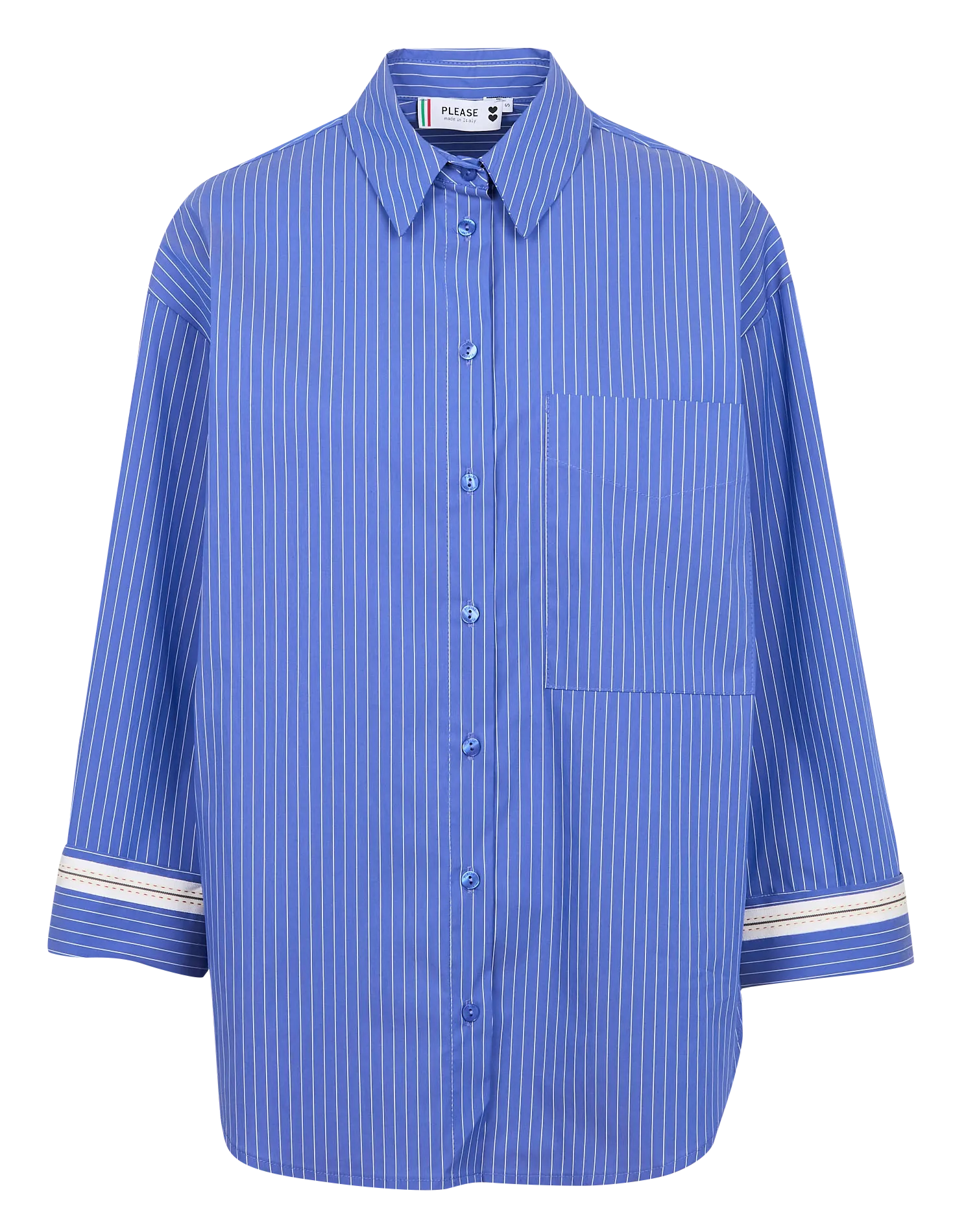  PLEASE   Camicia a righe | Blu