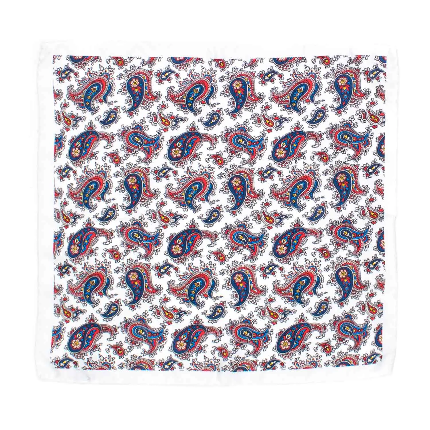 Pochette Seta Bianca Fantasia Multicolor