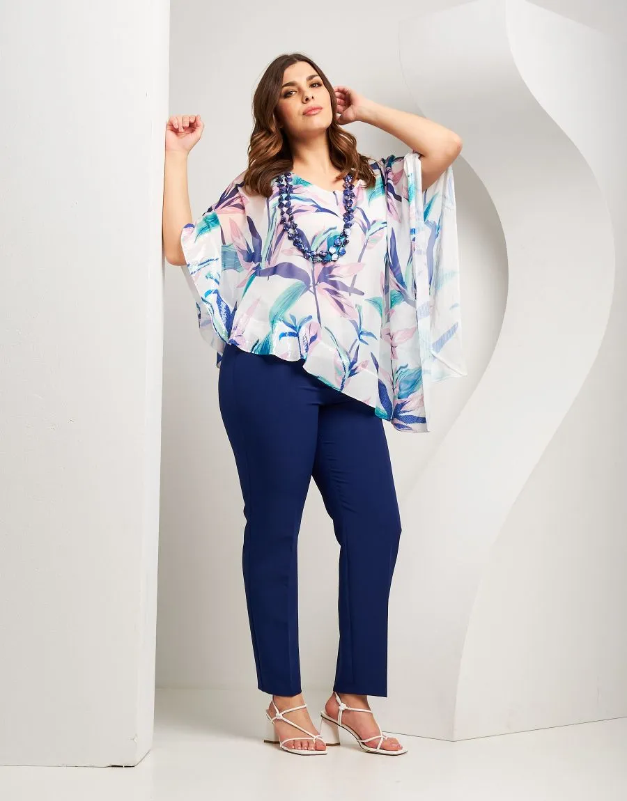 Poncho in georgette fantasia