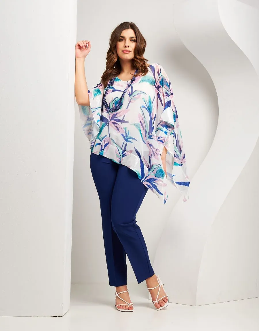 Poncho in georgette fantasia