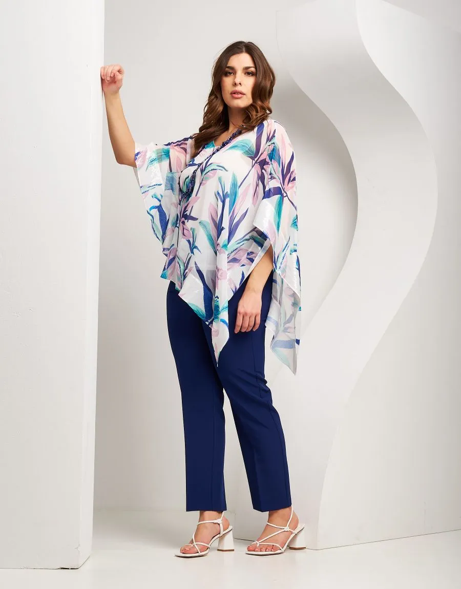 Poncho in georgette fantasia