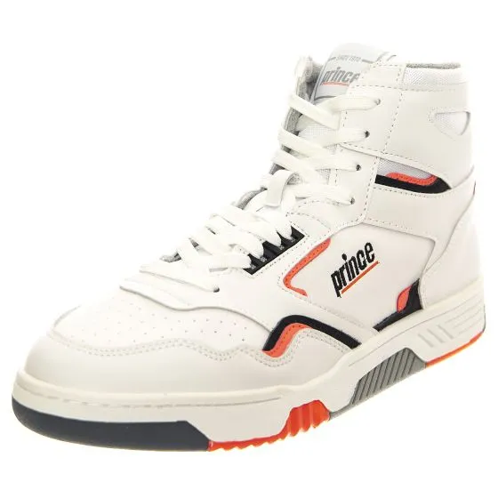 PRINCE FST847 White / Coral - Scarpe Profilo Alto Uomo Bianche    