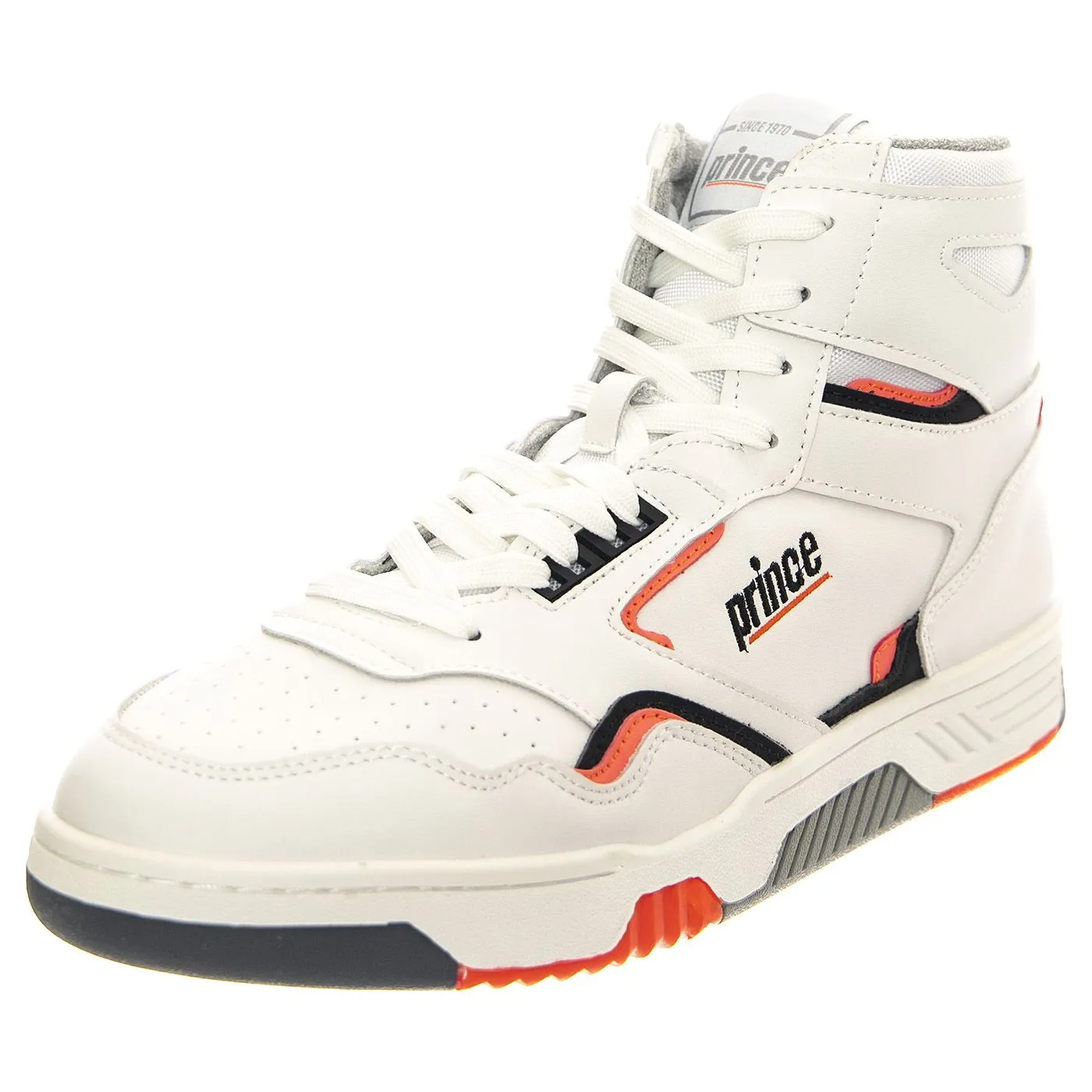 PRINCE FST847 White / Coral - Scarpe Profilo Alto Uomo Bianche    