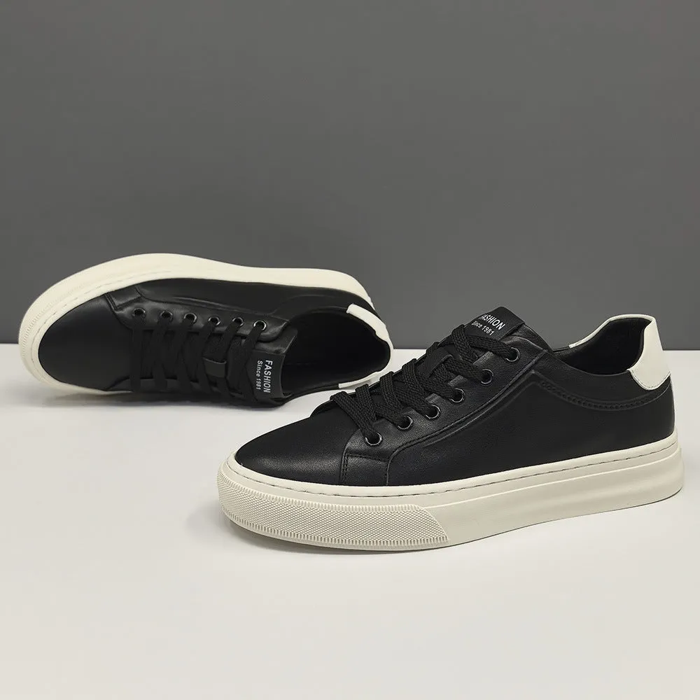 Scarpe casual piatte morbide in pelle moda uomo