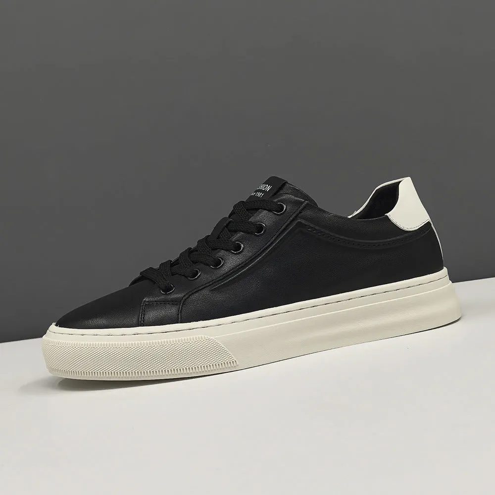 Scarpe casual piatte morbide in pelle moda uomo