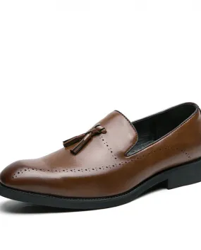 Scarpe con ciondolo con nappa marrone nero Scarpe da lavoro punk rock Oxford per uomo Calzature formali per feste di matrimonio