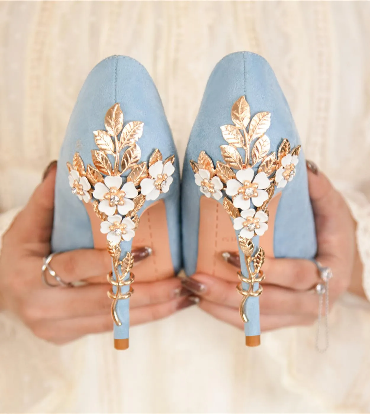 Scarpe da sposa con tacco alto blu Scarpe da sposa blu con tacco alto 2023 Donna alta 10 cm