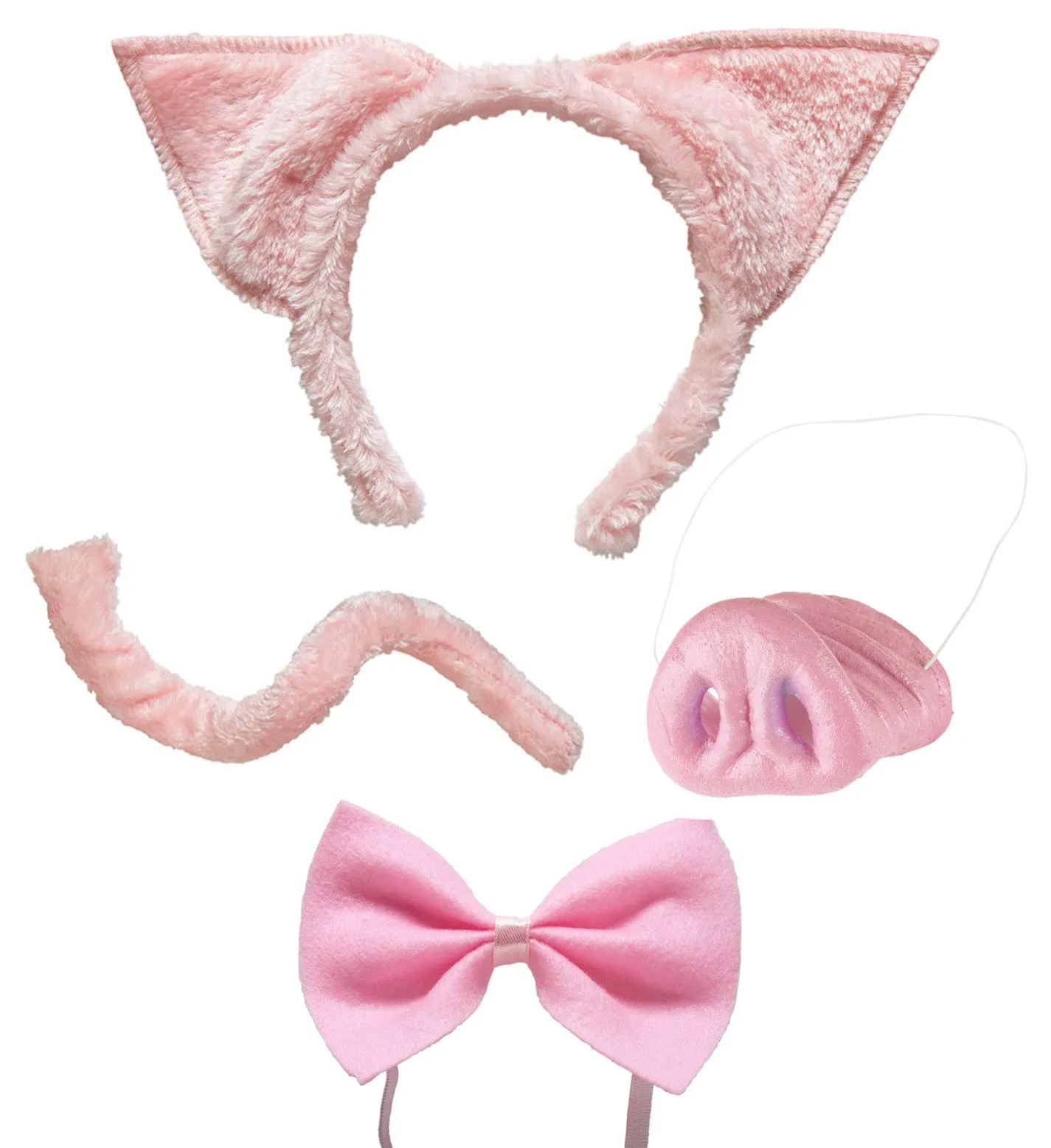 Set di accessori per costume da porcellino in 4 pezzi