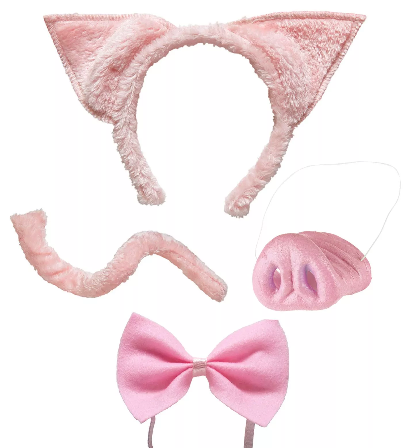 Set di accessori per costume da porcellino in 4 pezzi