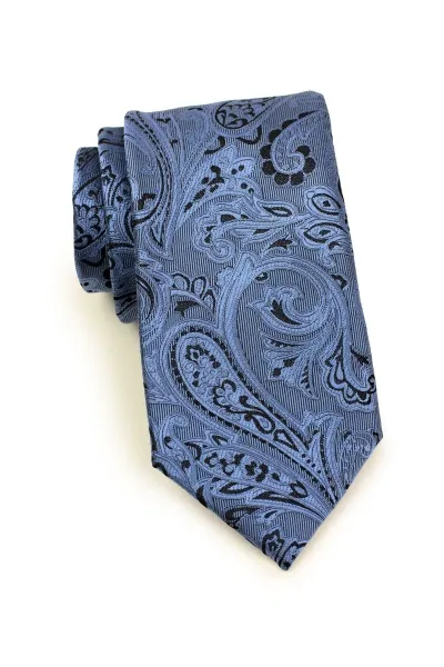 Set di cravatte e fazzoletti da taschino da uomo con motivo Paisley, blu pallido