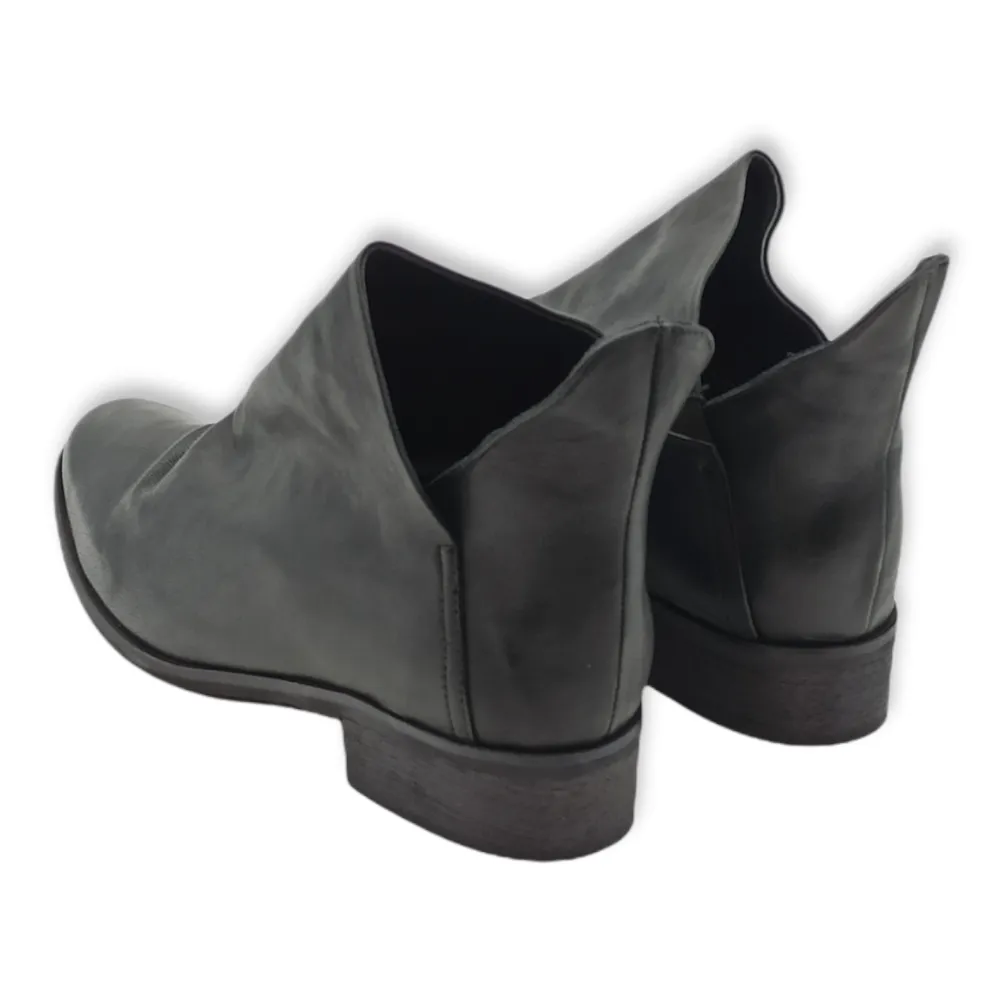 Stivaletto donna tacco basso in pelle Baldi 6884-5 MONTONE NERO