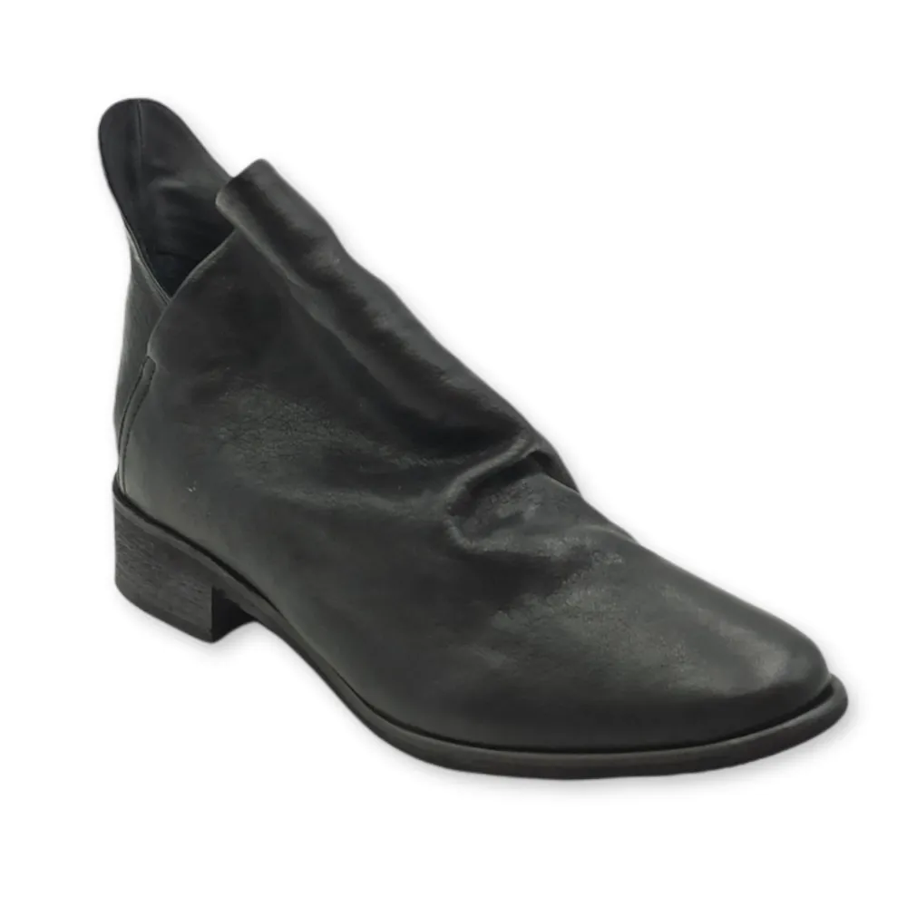 Stivaletto donna tacco basso in pelle Baldi 6884-5 MONTONE NERO