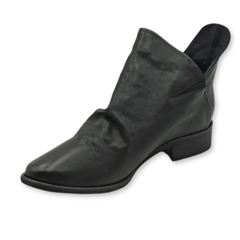Stivaletto donna tacco basso in pelle Baldi 6884-5 MONTONE NERO