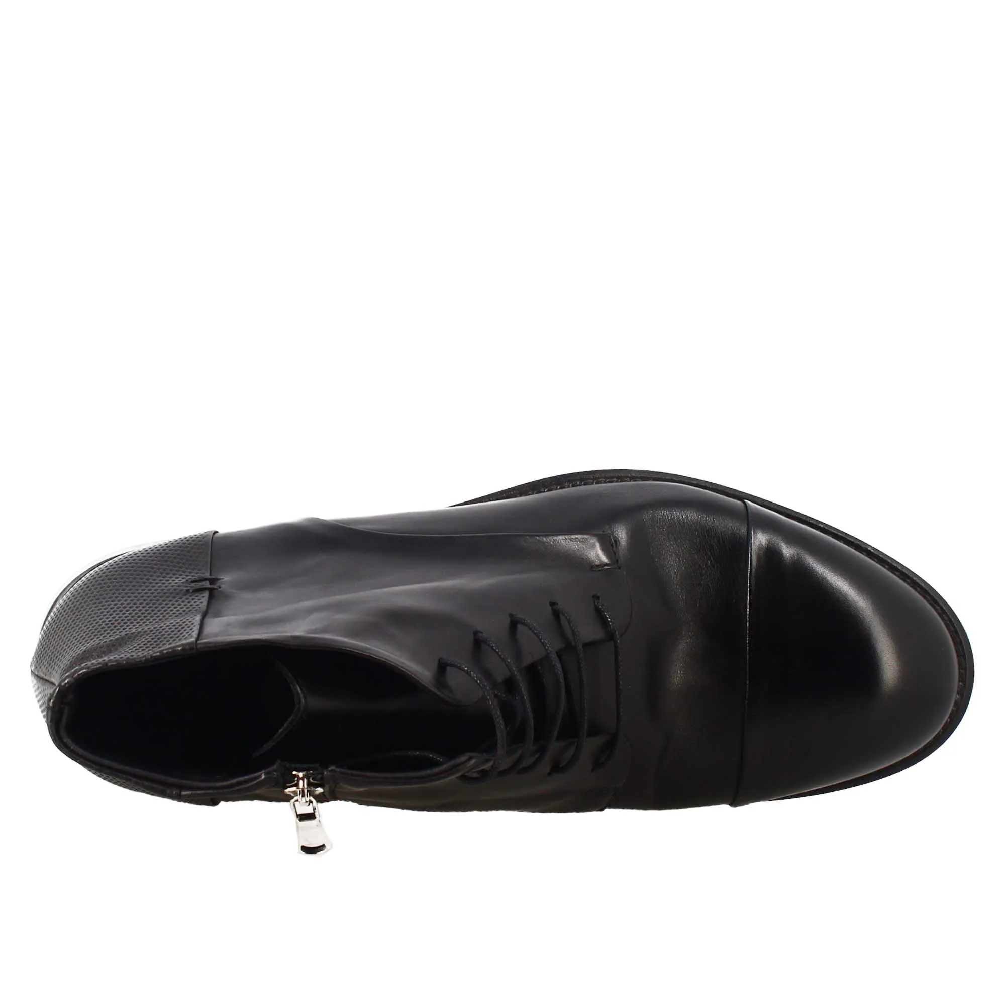 Stivaletto nero vintage elegante da uomo in pelle