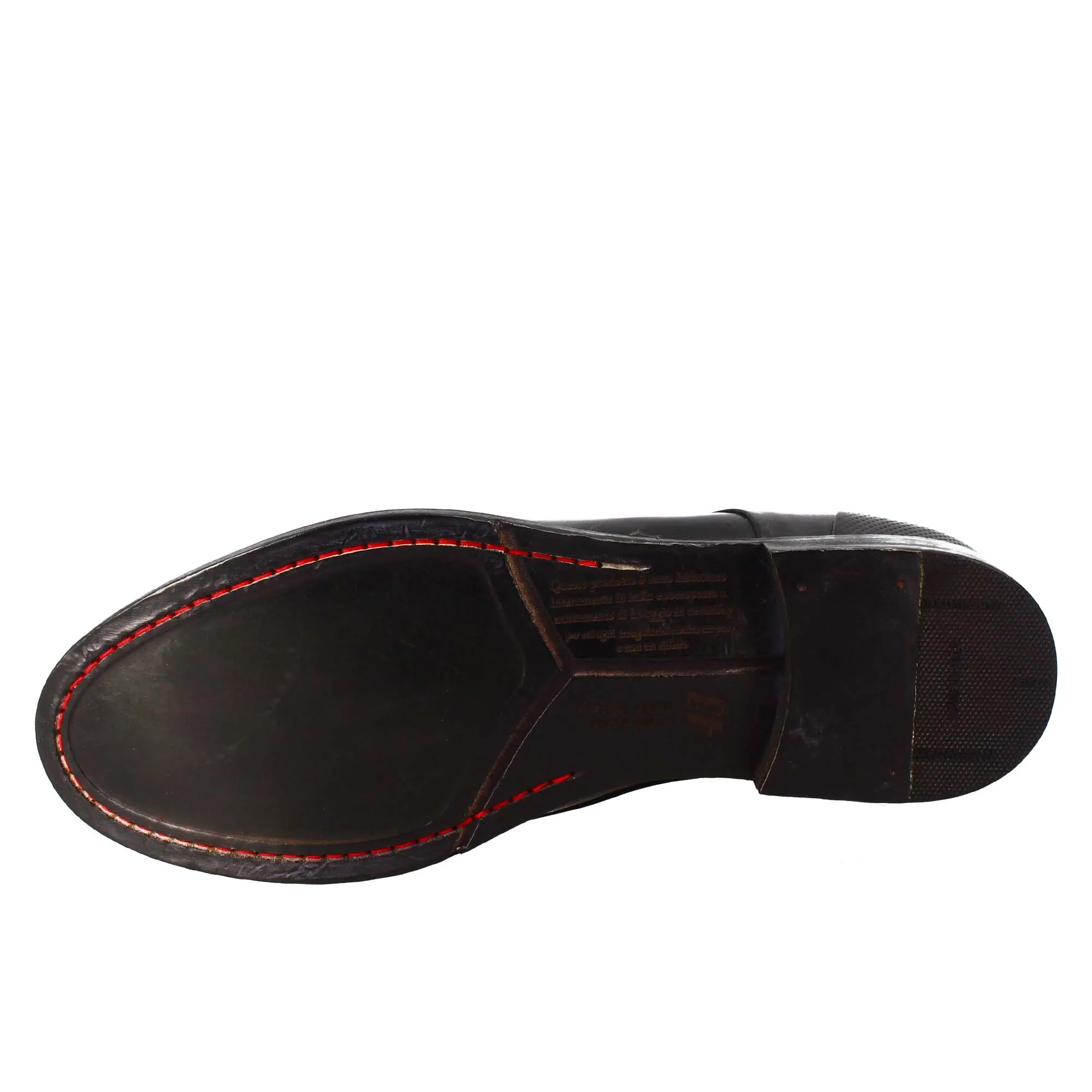 Stivaletto nero vintage elegante da uomo in pelle