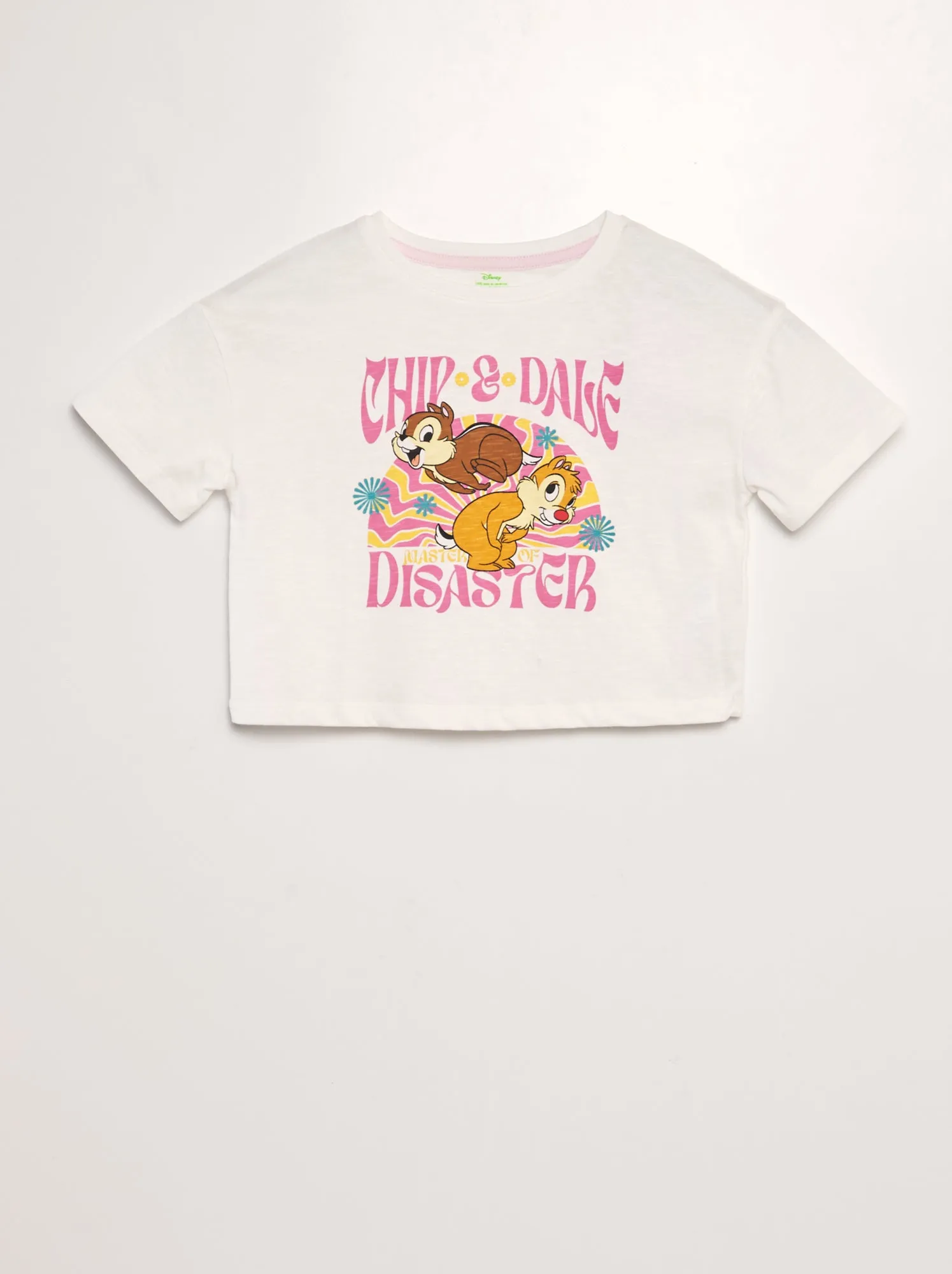 T-shirt crop top 'Tic & Tac' - BEIGE