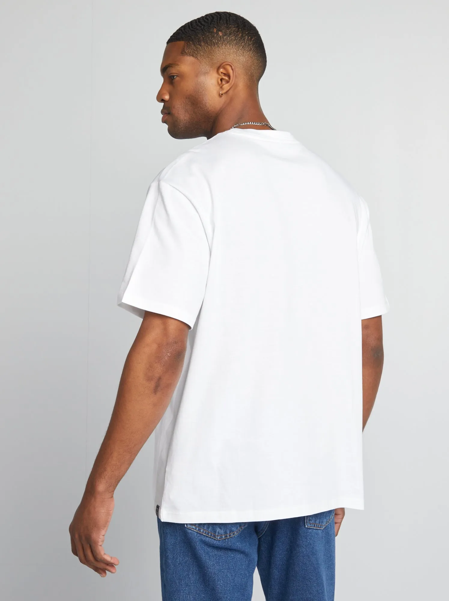 T-shirt in cotone tinta unita - bianco
