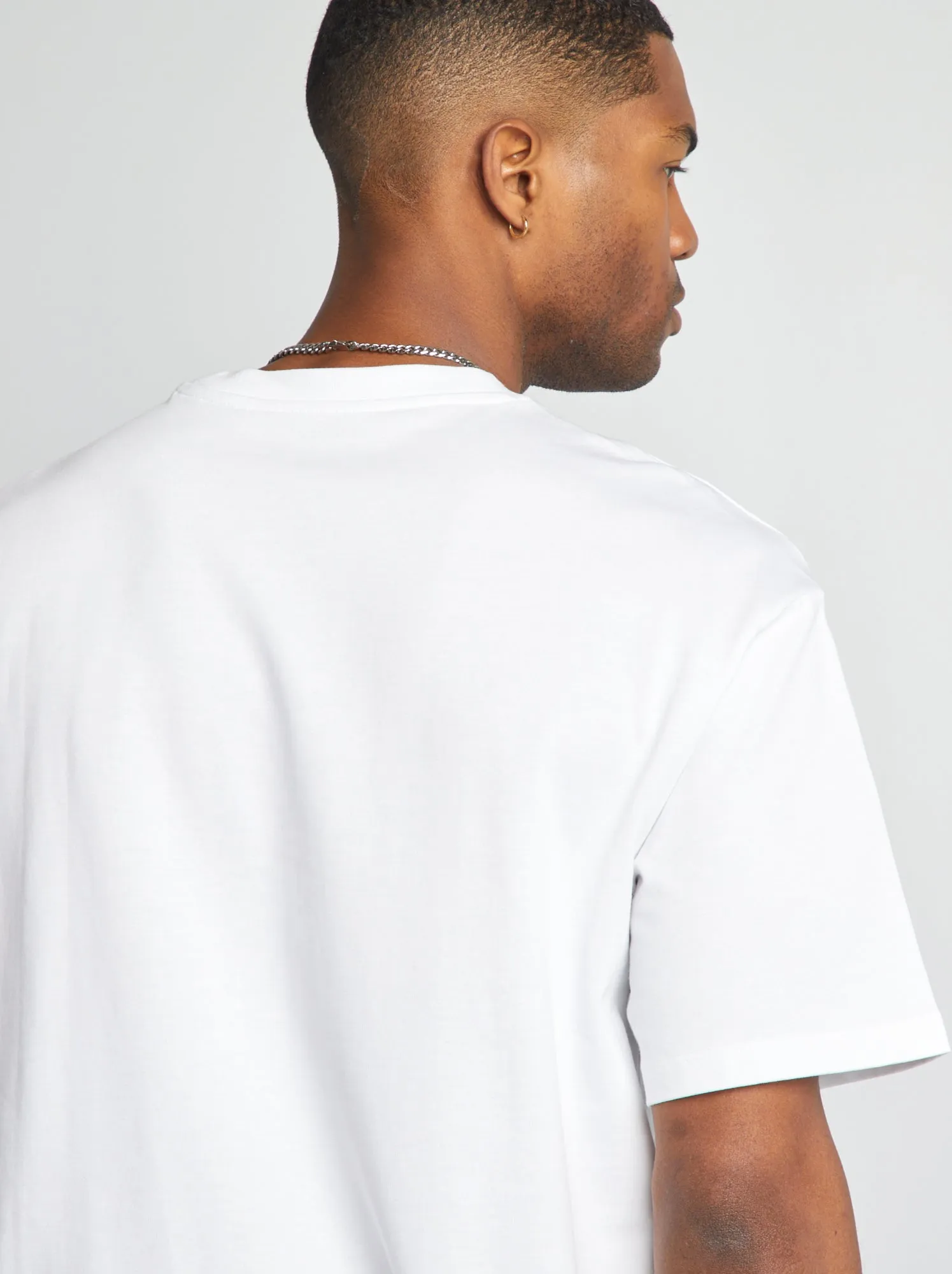 T-shirt in cotone tinta unita - bianco