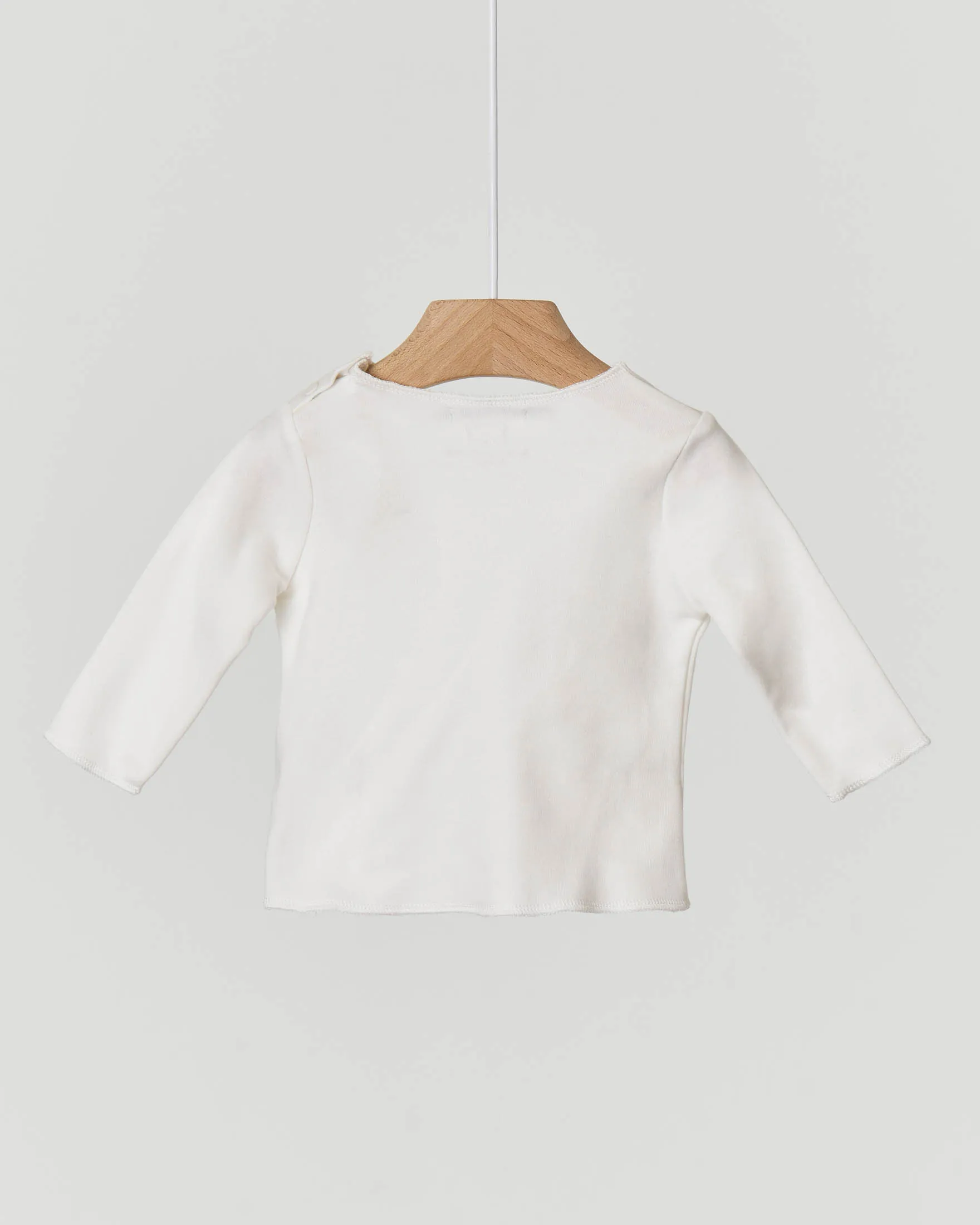 T-shirt manica lunga bianca con orsetto e scritta tenero 3-9 mesi