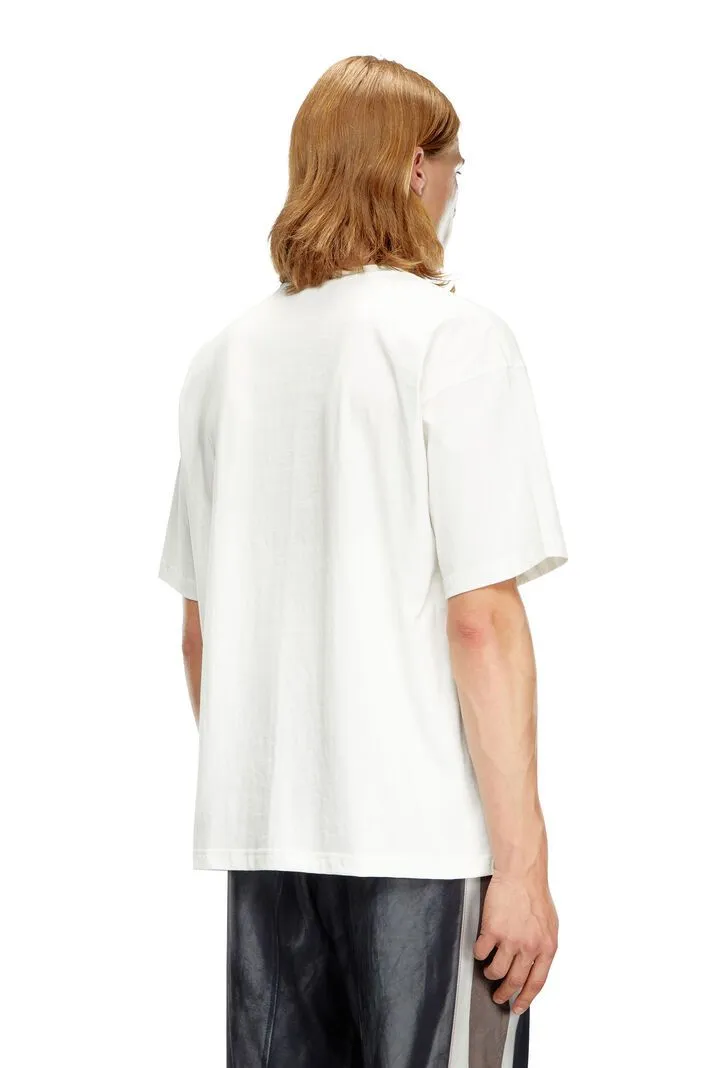 T-shirt sfumata con stampa Oval D uomo Bianco