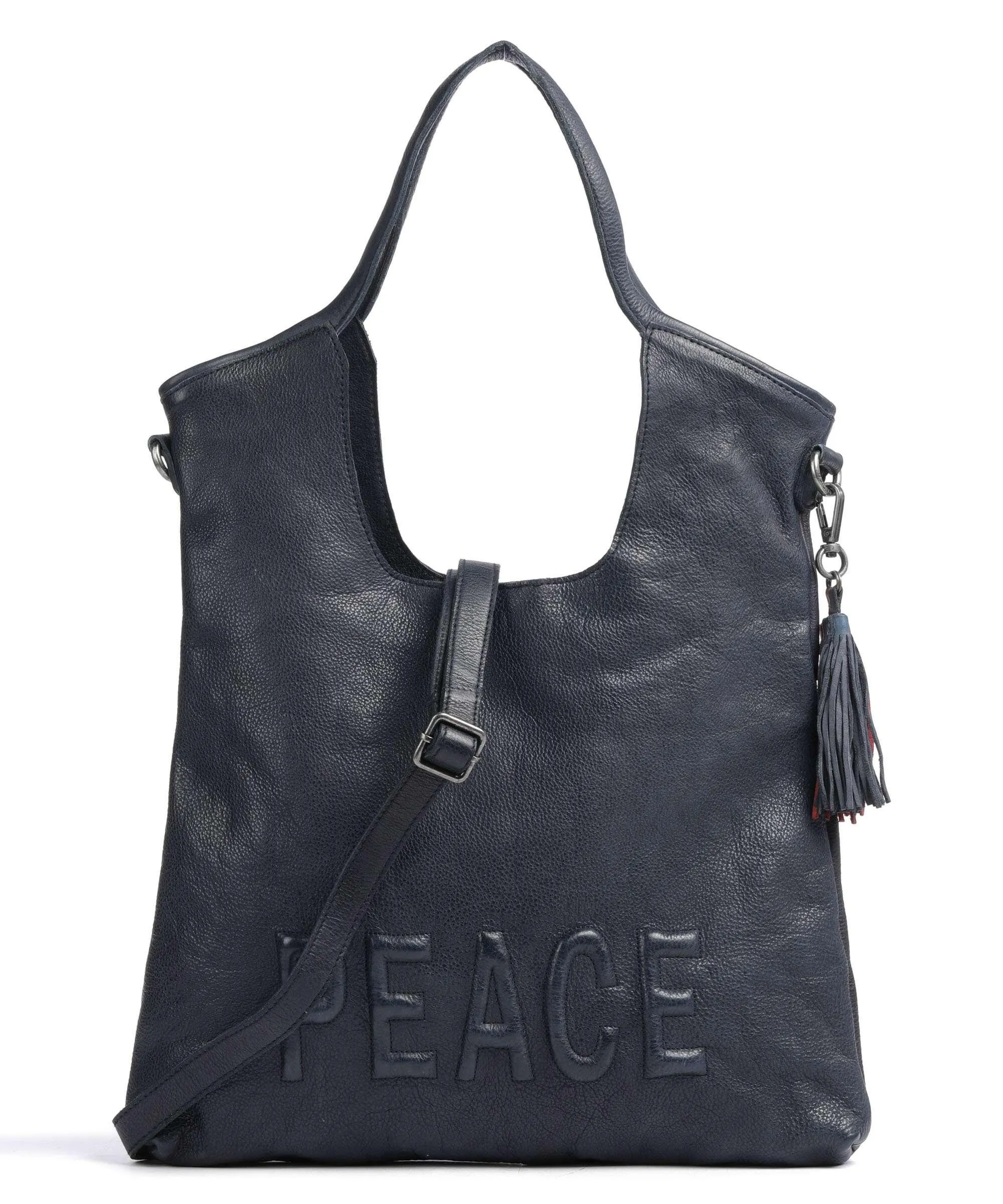  Taschendieb Wien Versöhnungsstraße 2 Borsa hobo pelle di vacchetta grana blu scuro  