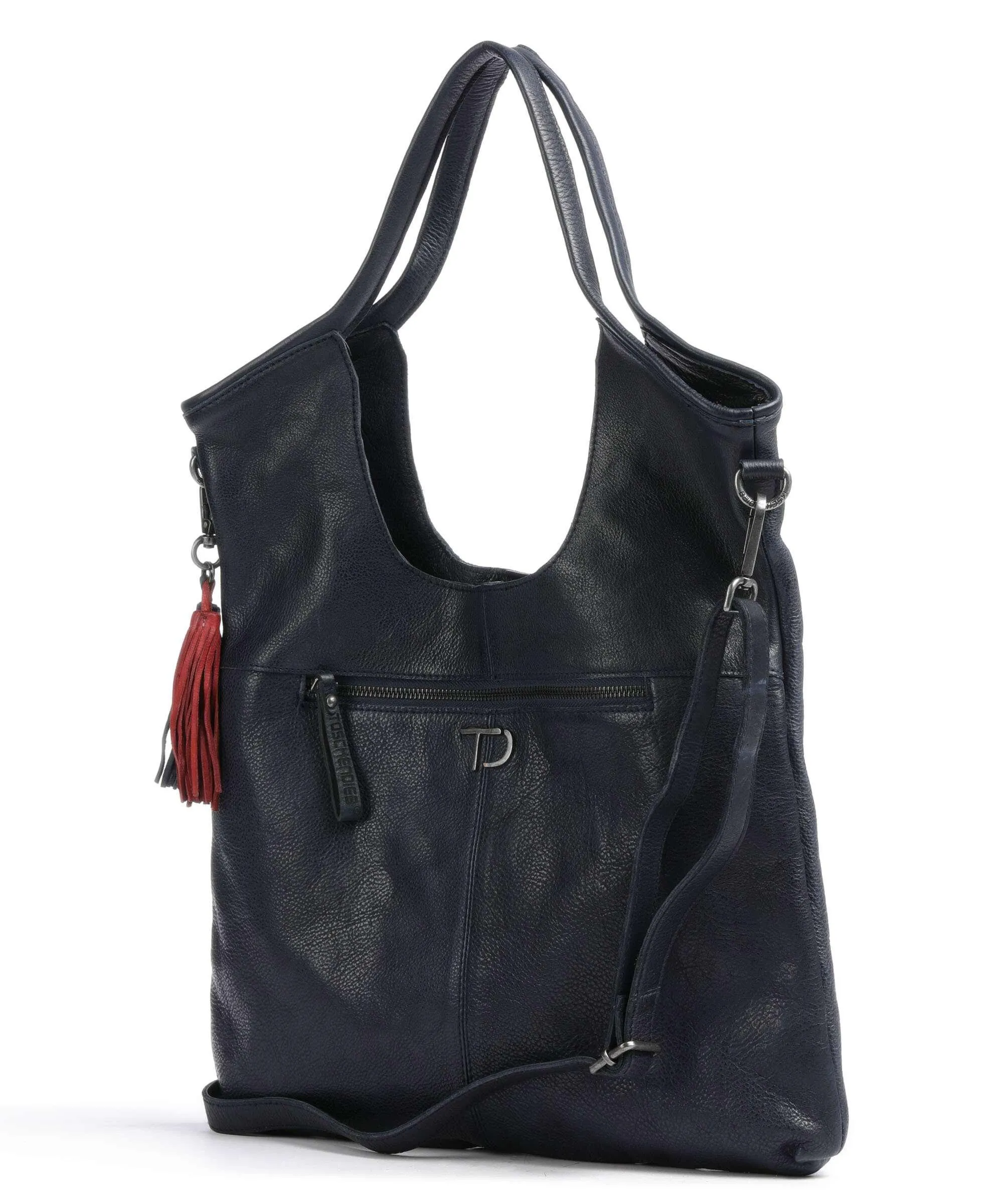  Taschendieb Wien Versöhnungsstraße 2 Borsa hobo pelle di vacchetta grana blu scuro  