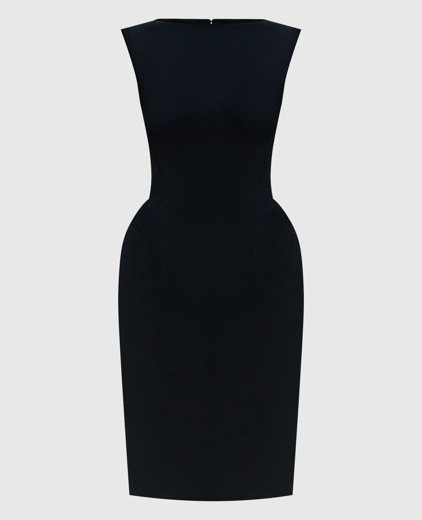 Thierry Mugler Abito tubino nero con cuciture in rilievo 23W1RO1362470