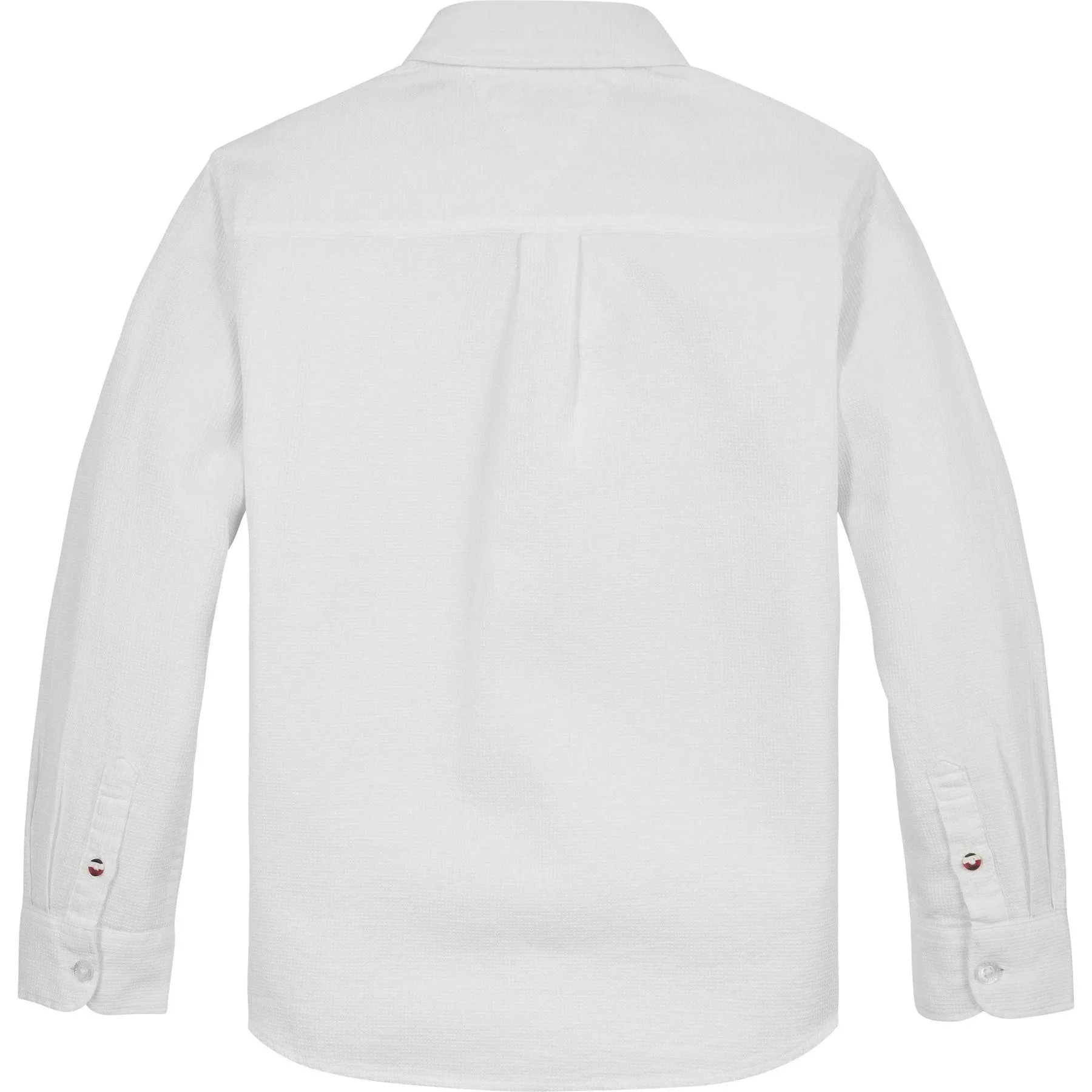 TOMMY HILFIGER  ---------    ------------Camicia essential a nido d'ape con bandierina - bianco