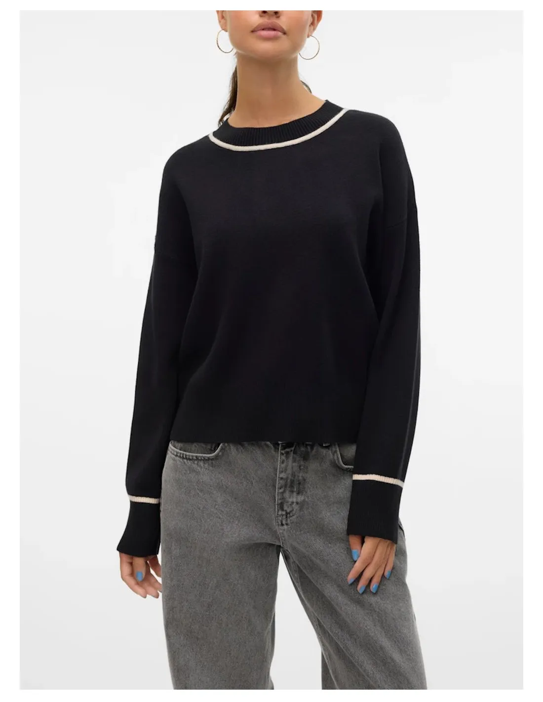 VERO MODA SABA LS O-NECK CONTRAST PULLOVER LCS