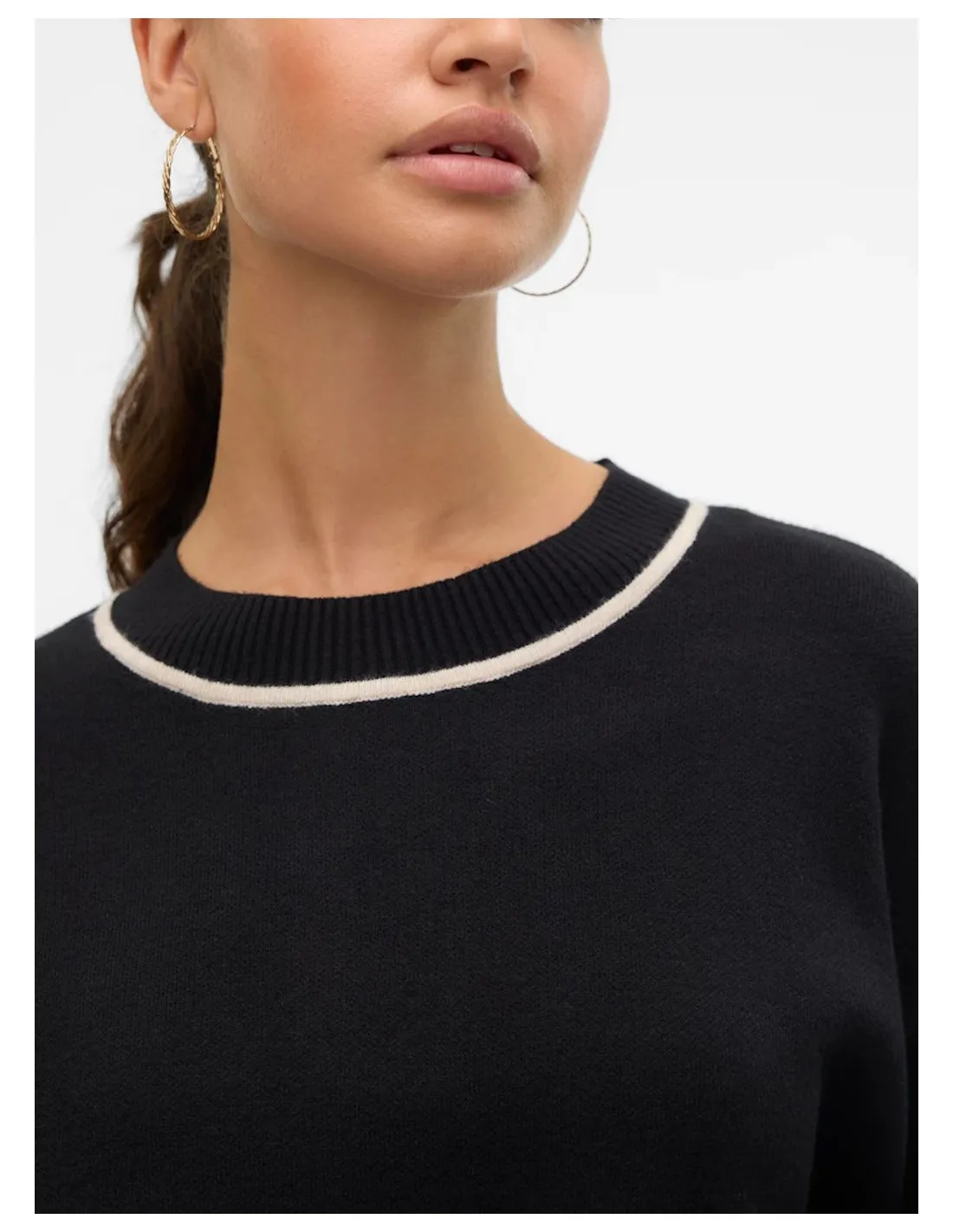 VERO MODA SABA LS O-NECK CONTRAST PULLOVER LCS