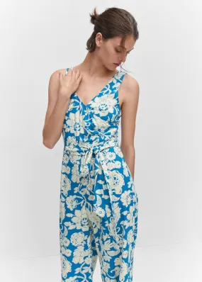 Vestito a tuta incrociato floreale