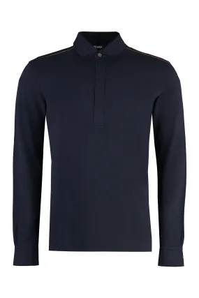Zegna Polo a maniche lunghe in cotone piquet